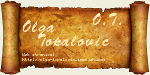 Olga Topalović vizit kartica